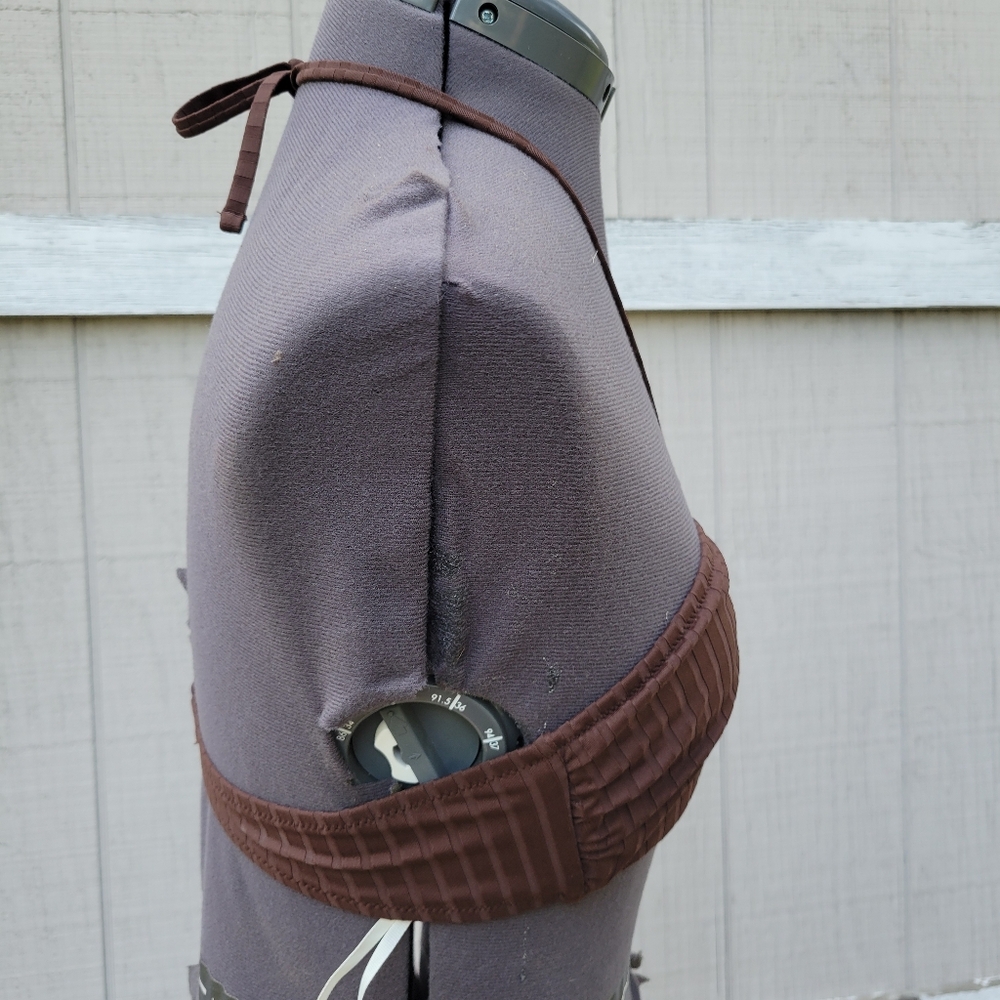 Aerie Wide Brown Rib Halter Bandeau Ring Sexy Party Festival Bikini Top Medium - Picture 4 of 11
